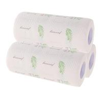 FUOYLOO 3 Rolls of Heavy Duty Kitchen Paper Towels with Grease-Proof Pulp Material and Easy Tear-Off Design, Disposable Cleaning Cloth for Kitchen Counters and Range Hood