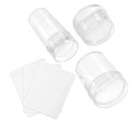 FUOYLOO 3 Sets DIY Nail Stamp Kit with Reusable Silicone Stamper and Plastic Scraper for Manicure Cylinder Shape Nail Art Tool and Create Attractive Designs