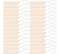 FUOYLOO 30pcs Wooden DIY Blank Bookmarks with Jute Rope, 3.2x12cm Natural Wood Record Dividers and Tags for Painting, Crafting, and Student Use