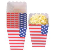 FUOYLOO 36 Pcs Popcorn Boxes Patriotic Popcorn Holders 4.72x2.75x2.75in Paper Disposable Versatile Functionality for Independence Day Family Gatherings and Movie Night