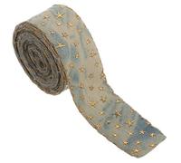 FUOYLOO 3D Star Pattern Polyester Ribbon Denim Trim 3.8Cm Wide 4-Yard Roll for Festival Crafts and Clothes Sewing Ribbon