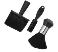 FUOYLOO 3pcs Barber Hair Brush Hairdressing Broken Hair Brush Portable Comfortable Plastic Neck Duster for Salon and Barber Shop Use