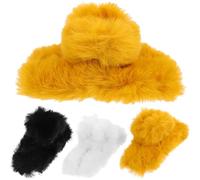 FUOYLOO 3pcs Faux Fur Hair Claw Clips Women Hair Accessory Elegant Non-slip Beautiful Assorted Colour Headdress for Female Friends