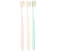 FUOYLOO 3pcs Soft Brush Toothbrush Wide and Thin Brush Head Plastic Bristles Household Toothbrushes Safe Thorough Cleaning for Adults Home Daily Use