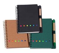 FUOYLOO 3pcs Spiral Notebooks with Smooth Writing Notepad and Cowhide Cover, Lightweight Assorted Colour Notepads for Work and School, for Planning Daily Tasks and Developing Good Habits