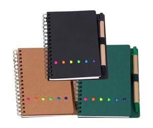 FUOYLOO 3pcs Spiral Notebooks with Smooth Writing Notepad and Cowhide Cover, Lightweight Assorted Colour Notepads for Work and School, for Planning Daily Tasks and Developing Good Habits