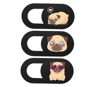 FUOYLOO 3pcs Webcam Cover Slider for Laptop and Tablet, Anti-peeping and Anti-hacking Privacy Protection, Small, Thin Abs Material Dog Pattern Design