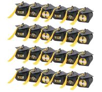 FUOYLOO 48pcs Graduation Party Box with Bachelor Hat Shape, Stickers Included, Moderate Capacity Paper Candy Box for Graduation Festival, for Holding Biscuits and Chocolate