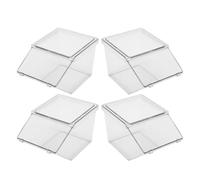 FUOYLOO 4pcs Acrylic Tea Bag Storage Organizer Set with Large Open Counter Decoration and Stackable Design, Simple and Generous Style for Kitchen Or Office