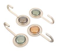 FUOYLOO 4pcs Adhesive Hook Clothes Hanger Luxurious Rhinestone Design Strong Adhesive Power Plastic Wall Mounted Hooks for Bathrooms Behind Doors Random Color