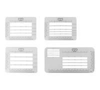 FUOYLOO 4pcs Envelope Stencil Set for Scrapbooking and Handwriting Designs, Writing Guide Templates Made of Translucent Plastic, Not Easy to Break, Suitable for Christmas Cards