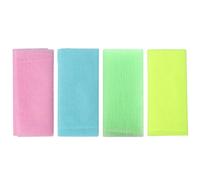 FUOYLOO 4pcs Exfoliating Shower Towels Nylon Body Scrubbing Cloth Set for Daily Bathing, Mild Exfoliator Body Washcloths Suitable for Sensitive Skin, Multi-color Random Color