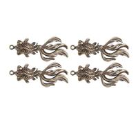 FUOYLOO 4pcs Goldfish Charm Pendants Key Ring Ornaments Multipurpose Brass Craft Fine Workmanship for DIY Making and Desktop Decor