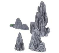 FUOYLOO 4pcs Miniature Rockery Ornaments Resin Bonsai Decor Micro Landscape Mountain Gardening Accessories Indoor Fairy Garden Terrarium Plant Decor