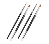 FUOYLOO 4pcs Tear Ditch Concealer Brush Dual-head Small Makeup Brush Aluminum Wood Fiber Wool Sponge Comfortable Portable Creative Makeup Tools