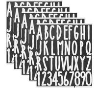 FUOYLOO 5 Sheets Self Adhesive White Pvc Letter Stickers for Mailboxes and Address Numbers, Reflective and Portable Vinyl Decals, Waterproof and Oil Resistant, for Outdoor Sign Use