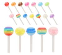 FUOYLOO 50pcs Manicure DIY Decors Lollipop Shaped Nail Decors Resin Unique Lovely Fashion Accessories Convenient and Safe to Use for Artificial Nails and Natural DIY Manicure Random Color