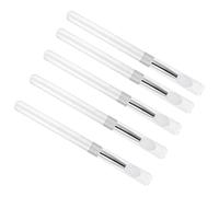 FUOYLOO 5pcs Eyeshadow Applicator Lip Balm Brush Silicone Makeup Brush Set Ultra-soft Portable White Plastic for Storing in Your Cosmetic Bag Or Carrying for Moms and Sisters
