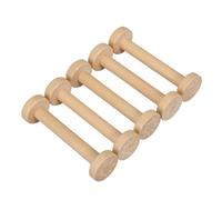 FUOYLOO 5pcs Rustic Wooden Spools for Crafts, Unfinished Hand-Polished Wood Bobbins, Comfortable Handling Small Yarn Reels for Ribbon Projects and Home Decor, 3.78x1.1in