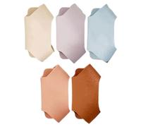 FUOYLOO 5pcs Stethoscope Identification Tags Leather Name Holders for Nurses Medical Tube Label Accessories Multi-colour Set Pink Purple Blue Brown Beige for Hospital Use