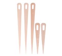 FUOYLOO 5pcs Wooden Loom Stick Set for DIY Crafts and Tapestry Making, Smooth Surface and No Burrs, Beige Plastic Knitting Needles for Weaving and Crochet Projects