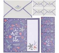 FUOYLOO 5sets Elegant Retro Floral Envelope and Letter Papers Set Vintage Stationery Paper for Invitations Thank You Notes Greeting Cards and Daily Correspondence