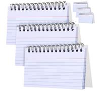 FUOYLOO 6 Pcs Small Notepads Study Cards Horizontal Lines Metal Binding Rings White Thick Paper Easy Page-Turning Smooth Writing for Office Daily Work Inspiration Recording