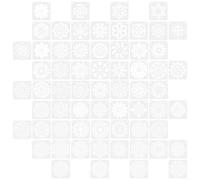 FUOYLOO 64pcs Mandala Stencils DIY Stencils with Smooth Surface Easy to Wipe White Pet Material Compact Portable Templates for Painting on Fabric and Art Painting