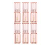 FUOYLOO 6pcs 3.4ml Mini Round Lip Gloss Tubes Set with Plastic Wand Applicators Refillable Lip Balm Containers for DIY Lipstick and Makeup Travel Use