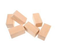 FUOYLOO 6pcs Basswood Carving Wood Blocks Rectangle Cube Unfinished Wood Resistant to Wear Delicate Grain for Woodworking and Creative Art Projects Suitable for Ages Beginners