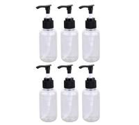 FUOYLOO 6pcs Portable Refillable Press Pump Bottles 100ml Plastic Shower Gel Bottles Suitable for Hotel and Camping Use