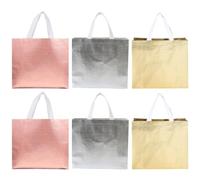 FUOYLOO 6pcs Reusable Shopping Bags Tote Bag Non-woven Fabric Easy to Carry Long-serving Life Stylish Unique Design Large Capacity Storage for Mothers and Wives