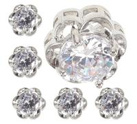 FUOYLOO 6pcs Simple Flower Rhinestone Charms Buttons Sewing Button Adding Charm and Beauty Quick to Sew Gift for Christmas and Birthday Suitable for Belts Hats