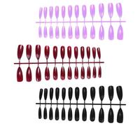 FUOYLOO 72pcs Long False Nails Artificial Nails Pointed Shape Easy to File Safe Material for Women and Professional Use