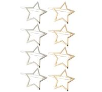 FUOYLOO 8pcs Hollow Star Hair Clips for Women Five-pointed Barrettes with Anti-slip Design Suitable for Thick Hair and Various Occasions Elegant Gold and Silver