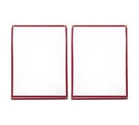 FUOYLOO A4 PVC Menu Covers for Restaurant and Coffee Bar, 2Pcs with Red Single Page Insert and Price Paper Protector