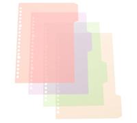FUOYLOO A5 Light Pink Binder Dividers 4Pcs with Tabs PP Poly Pocket Folders for School Filing and Notebook Organization