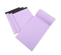 FUOYLOO A5 Tearable Legal Notepad 4Pcs Wide Ruled Lined Paper Small Office Memo Pads for Personal Use Purple