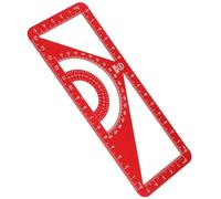 FUOYLOO Aluminum Alloy Protractor Set Drawing Measurement Ruler 12.5x7.5x0.3inch High-visibility Very Scale Number for Professional Use Painters Students