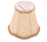FUOYLOO Apricot Cloth Lamp Shade Replacement Rustic Fabric Cover E27 Bulb for Bedroom Office Unwinding Light