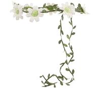 FUOYLOO Artificial Flower White Leaf Hair Wreath Headband for Women Comfortable Bridal Hair Accessory Elegant Sweet Style Suitable for Beach Vacations