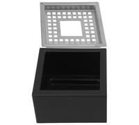 FUOYLOO Ashtray Ash Tray Large Square Windproof Stainless Steel Desktop for Home Office Hotel Indoor Use