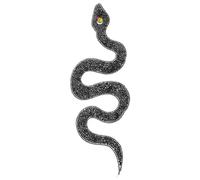 FUOYLOO Black Snake Embroidery Patches DIY Sew Appliques Hot Fix Rhinestone Fabric Mix and Match Unique Design Fashion Snake-Shaped Decoration for Personalizing Garments and Wedding Dress