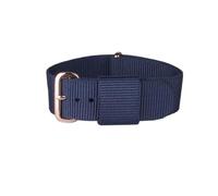 FUOYLOO Blue Nylon Watch Strap Replacement with Gold Colour Buckle, Simple and Comfortable to Wear, Easy to Install Classic Timeless Design for Everyday Use