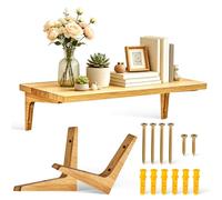 FUOYLOO Bracket Additional Shelf Layers Support Heavy Duty 2pcs Wooden Triangular Wall Shelf Brackets for Fixing