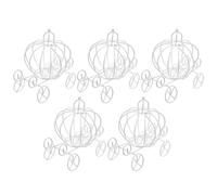FUOYLOO Candy Boxes 5Pcs Metal White Pumpkin Carriage Shape Party Favor Containers for Wedding and Birthday Events