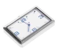 FUOYLOO Car Dashboard Analog Clock Square Self-Adhesive Compact Timepiece for Office and Vehicle Use Small Sticky Clock with Fluorescent Dial Random Color