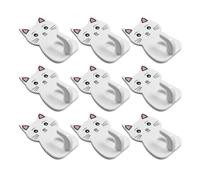 FUOYLOO Cat Adhesive Hooks Mini Animal Wall Hooks for Bathroom Towel and Robe Organizer 2.2X1.2X0.8 Inch 9Pcs Set Random Color