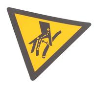 FUOYLOO Caution Practical Hand Pinch Safety Warning Label Adhesive Safety Sign for, Yellow Pp Synthetic Paper and Pet Film Sticker for Alerting Mechanical Staff Equipment and Machines