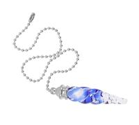 FUOYLOO Ceiling Fan Pull Chain Extender for European Style Glass and Metal Blue with Decorative Spiral Cone Pendant Ceiling Light Pull Chain Accessories Hallway and Bedroom